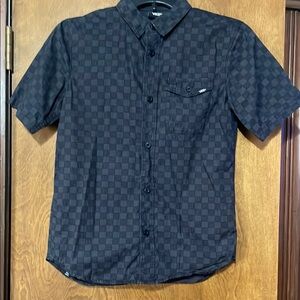 Vans Black Geometric Button Down Shirt
